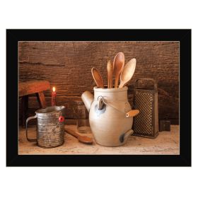 "Grandma's Kitchen Tools" By Irvin Hoover, Ready to Hang Framed Print, Black Frame (Color: as Pic)
